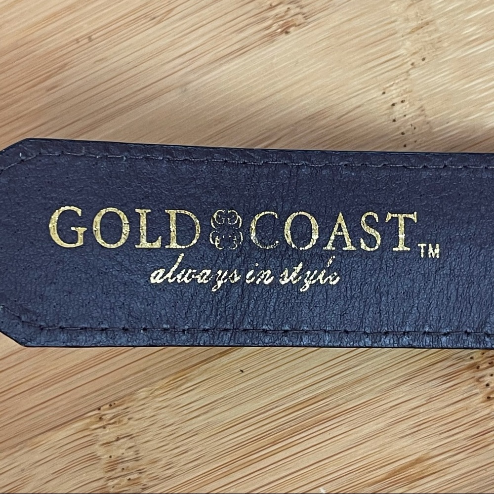 Gold Coast Blue Fabric & Leather Stitched Belt 45L - Picture 2 of 8